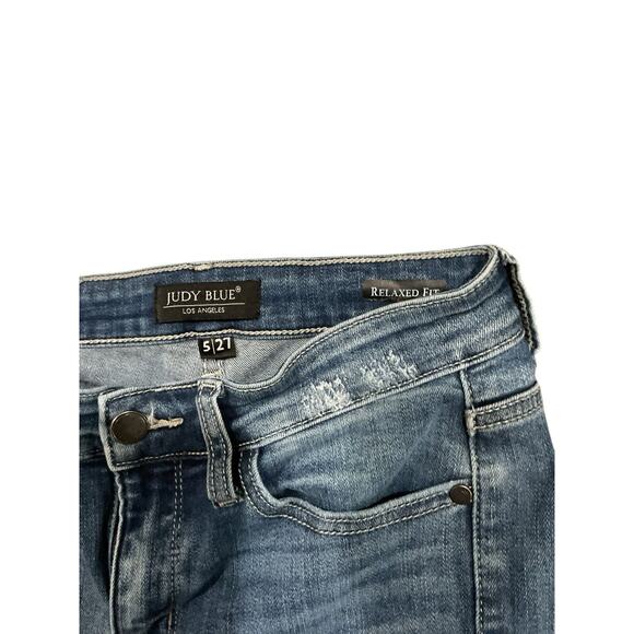 Judy Blue Jeans Womens 5/27 Blue Distressed Skinny Stretch Dark Wash Denim - Picture 8 of 9